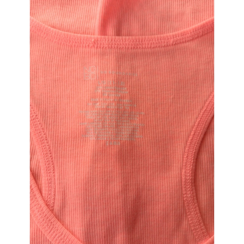 NOBO Racerback Tank Top‎ Womens Large Y2K Ribbed Longline LOVE LOVE LOVE Stretch - Picture 7 of 7